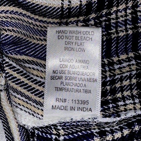 Boho Plaid Embroidered Top S En Crème Anthropologie Cottagecore Lagenlook - Picture 7 of 7